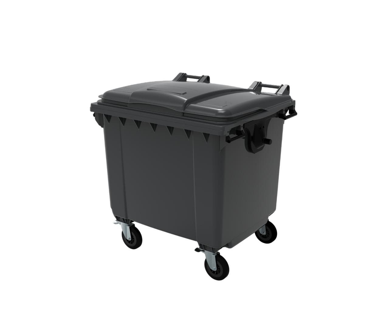 Контейнер для твердих побутових відходів, ESE, 1100 л, з плоскою кришкою, сірий